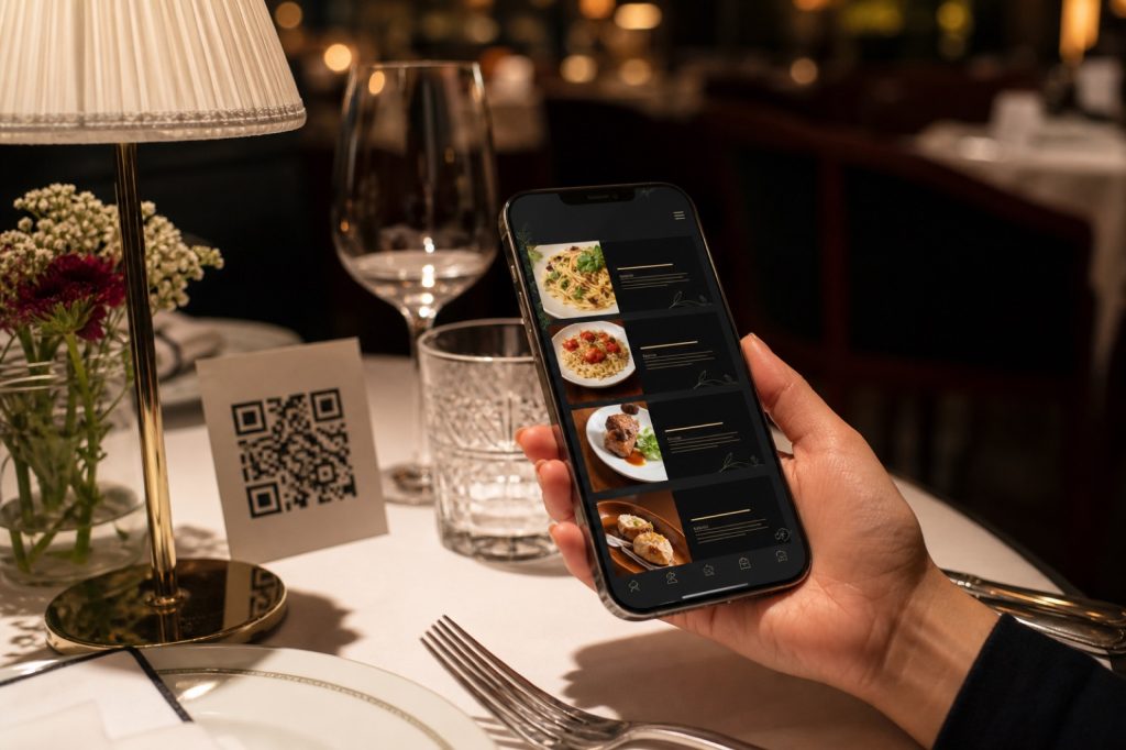 منيو إلكتروني وقائمة طعام رقمية للمطاعم عبر الجوال ورمز QR